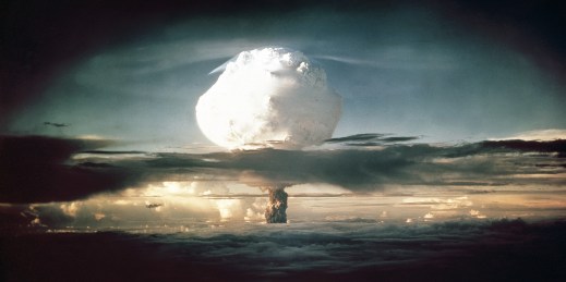 The mushroom cloud from the test detonation of the world’s first full-scale thermonuclear device.