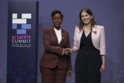 Rwandan Minister of Information and Communication Technology Paula Ingabire and UK Technology Secretary Michelle Donelan.