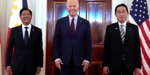 U.S. President Joe Biden, Philippine President Ferdinand Marcos Jr. and Japanese Prime Minister Kishida Fumio.