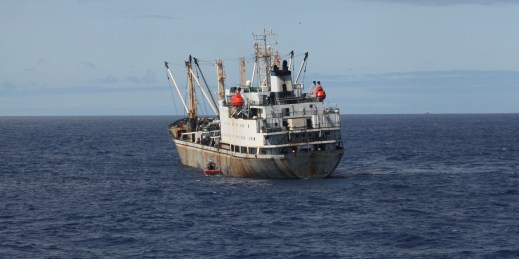 A fishing vessel in the eastern Pacific Ocean.