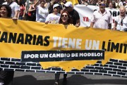 Protesters call for a more sustainable tourism model in the Canary Islands.
