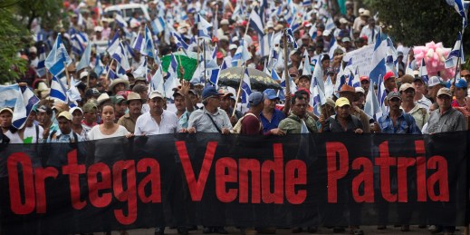 A national protest march against the construction of a transoceanic canal in Nicaragua.
