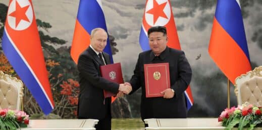 Russian President Vladimir Putin and North Korean leader Kim Jong Un.