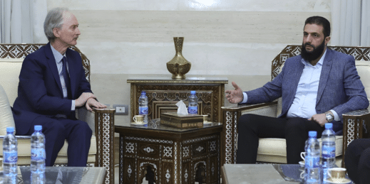 The leader of Hayat Tahrir al-Sham meets with the U.N.’s special envoy to Syria.