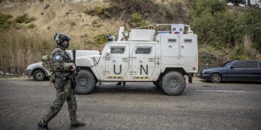 A South Korean peacekeeper in Lebanon.