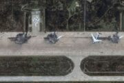 Russian bombers damaged by a Ukrainian drone attack.