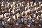 Members of Iran’s Revolutionary Guard marching.