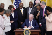 President Joe Biden signs the Juneteenth National Independence Day Act