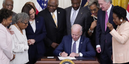 President Joe Biden signs the Juneteenth National Independence Day Act